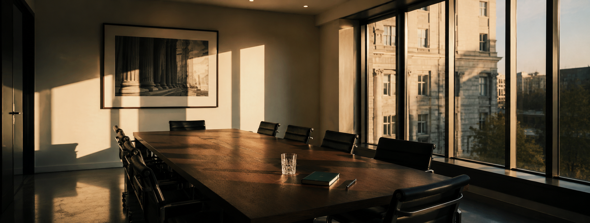 Harlow and Cole Legal — modern law office conference room